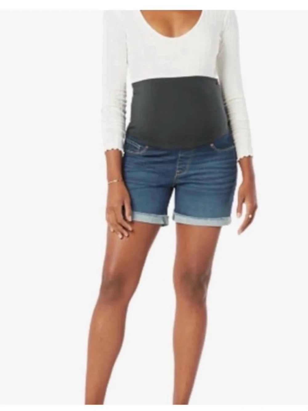 Levi Strauss Signature Gold Maternity Denim Shorts Size M NWT 5